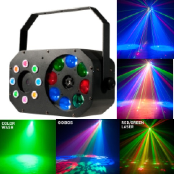 Світлодіодний LED прилад BIG GOBO-WASH-LASER 3in1 Світлодіодний LED прилад BIG GOBO-WASH-LASER 3in1