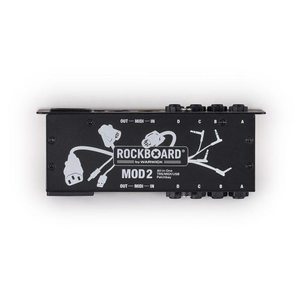 Патч-панель для педалборд ROCKBOARD RBO B MOD 2 V2 - All-in-One TRS, Midi & USB Patchbay