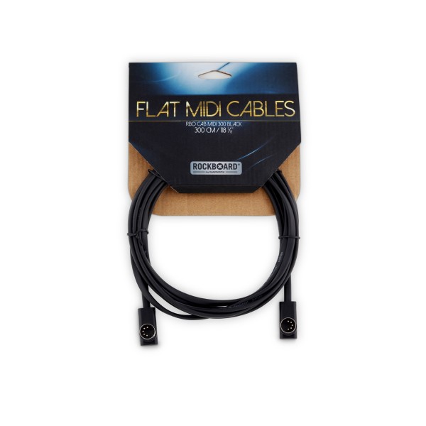 MIDI-кабель ROCKBOARD RBO CAB MIDI 300 BK Flat MIDI Cable - Black, 300 cm