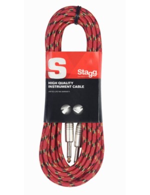 Инструментальный кабель Jack 6.3 мм моно папа - Jack 6.3 мм моно папа STAGG SGC3VT RD Инструментальный кабель Jack 6.3 мм моно папа - Jack 6.3 мм моно папа STAGG SGC3VT RD