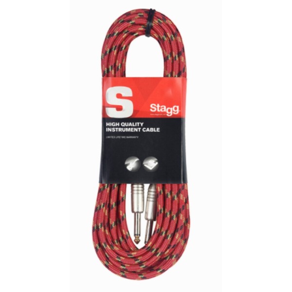 Інструментальний кабель Jack 6.3 мм моно тато - Jack 6.3 мм моно тато STAGG SGC3VT RD Інструментальний кабель Jack 6.3 мм моно тато - Jack 6.3 мм моно тато STAGG SGC3VT RD