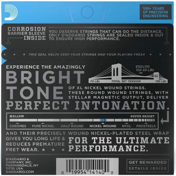 Струны для электрогитары DADDARIO ESXL110 XL Regular Light Double Ball End (10-46)