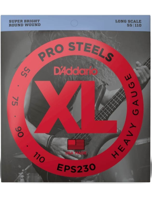 Набор струн для бас гитары DADDARIO EPS230 XL PRO STEELS BASS HEAVY 55-110