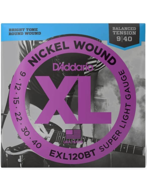 Набор струн для электрогитары DADDARIO EXL120BT XL NICKEL BALANCED TENSION, SUPER LIGHT (09-40)