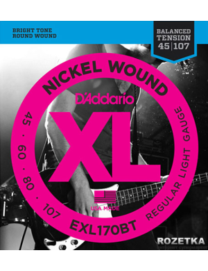 Набор струн для бас гитары DADDARIO EXL170BT XL BALANCED TENSION BASS REG. LIGHT 45-107