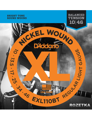 Набор струн для электрогитары DADDARIO EXL110BT XL NICKEL BALANCED TENSION, REGULAR LIGHT (10-46)