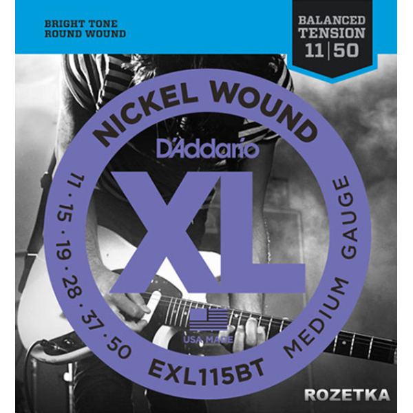 Набір струн для електрогітари DADDARIO EXL115BT XL NICKEL BALANCED TENSION, MEDIUM (11-50)