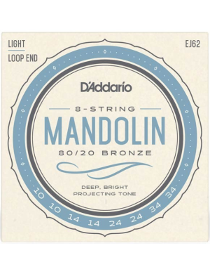 Набор струн для мандолина DADDARIO EJ62 MANDOLIN 80/20 BRONZE LIGHT 10-34