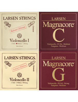 Комплект струн для віолончелі Larsen Soloist (Ля, Ре) + Magnacore (Соль, До) 4/4