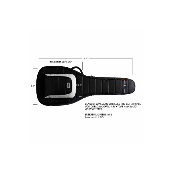 Подвійний чохол для акустичної та електрогітари MONO M80-2A-BLK