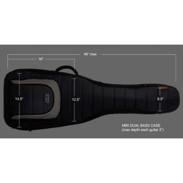 Подвійний чохол для двох бас-гітар MONO M80-2B-BLK