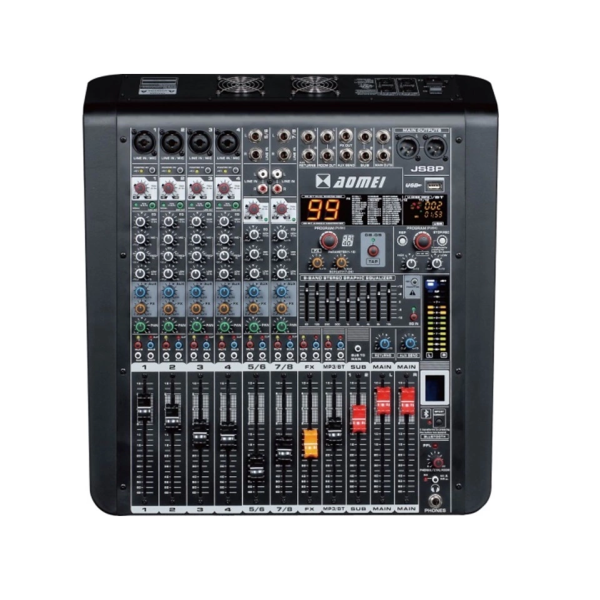 Активний мікшерний пульт  DJ Lights JS-8P Активний мікшерний пульт  DJ Lights JS-8P