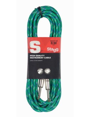 Инструментальный кабель Jack 6.3 мм моно папа - Jack 6.3 мм моно папа STAGG SGC6VT GR