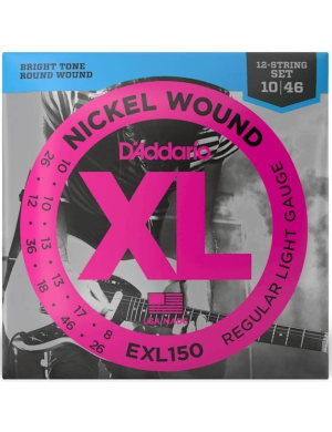 Набор струн для электрогитары DADDARIO EXL150 Nickel Wound, 12-String, Regular Light, 10-46