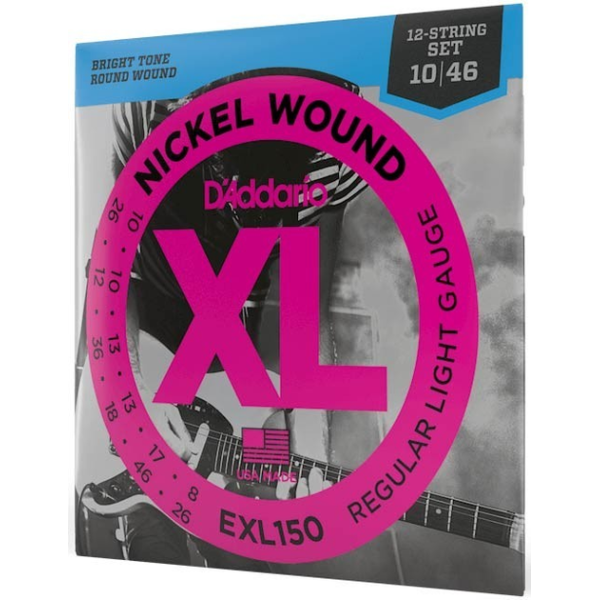 Набір струн для електрогітари DADDARIO EXL150 Nickel Wound, 12-String, Regular Light, 10-46