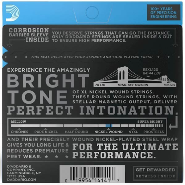 Струны для электрогитары DADDARIO ESXL120 XL Super Light Dpuble Ball End (09-42)