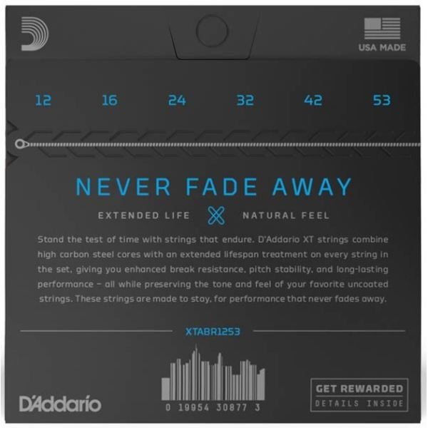 Набір струн для електрогітари DADDARIO XTABR1253 XT 80/20 Bronze Light 12-53