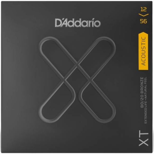 Струни для акустичної гітари D'Addario XTABR1256 XT 80/20 BRONZE LIGHT TOP/ MEDIUM BOTTOM (12-56)