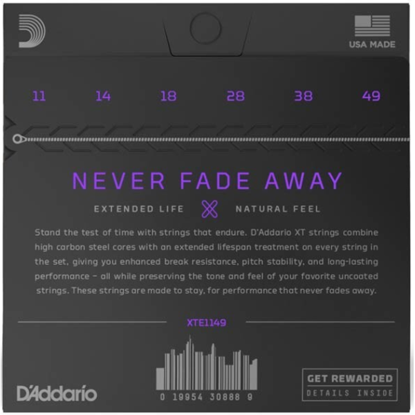 Набір струн для електрогітари DADDARIO XTE1149 XT Medium Blues-Jazz Rock (11-49)