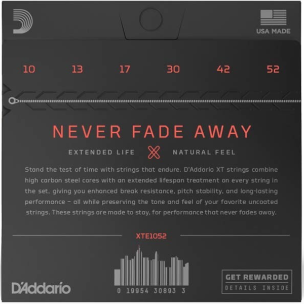 Набір струн для електрогітари DADDARIO XTE1052 XT Light Top / Heavy Bottom (10-52)