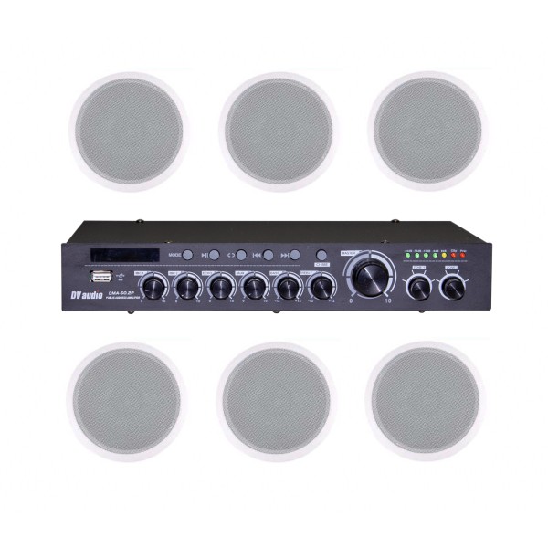 Комплект звуку DV audio DMA606601 для приміщення до 150 м.кв Комплект звуку DV audio DMA606601 для приміщення до 150 м.кв