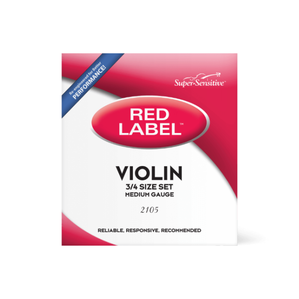 Набір струн для скрипки  D'ADDARIO Super Sensitive 2105 Red Label Violin String Set - 3/4 Size
