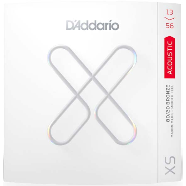 Струни для акустичної гітари D'ADDARIO XSABR1356 XS 80/20 BRONZE MEDIUM (13-56)