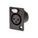 Роз'єм панельний XLR мама Neutrik NC3FP-B-1