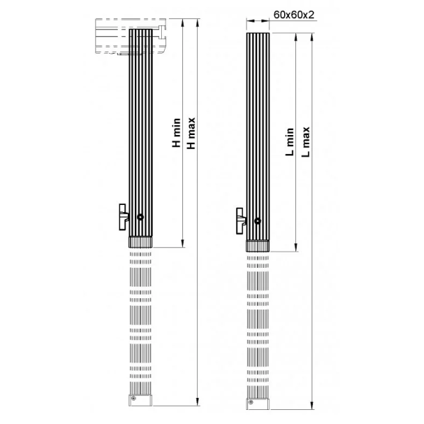 Телескопічна стійка для подіуму Alustage TLE-06 SKL