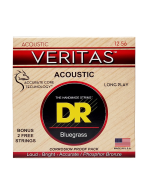 Струны для акустической гитары DR Strings VERITAS Coated Core - Bluegrass (12-56)