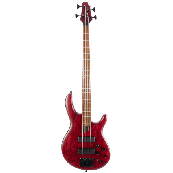 Бас-гітара CORT B4 Element Open Pore Burgundy Red, Bartolini MK-1, Hipshot, 5-шар гриф