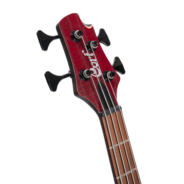 Бас-гітара CORT B4 Element Open Pore Burgundy Red, Bartolini MK-1, Hipshot, 5-шар гриф