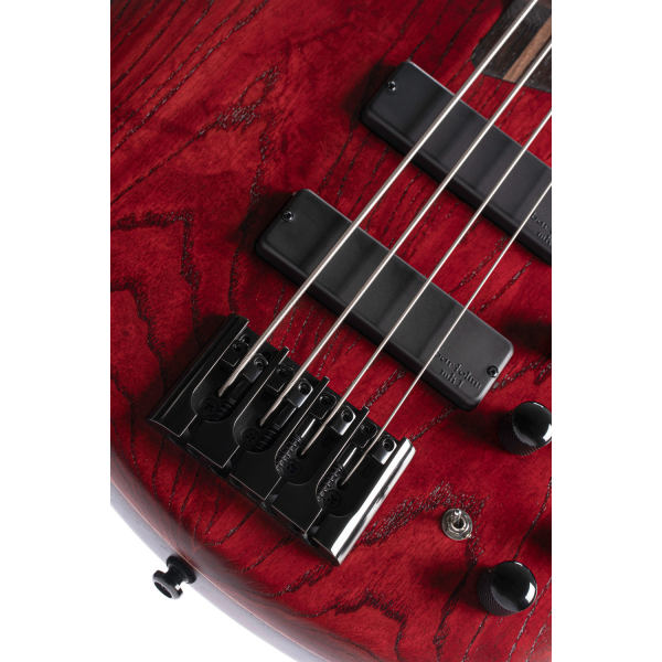 Бас-гітара CORT B4 Element Open Pore Burgundy Red, Bartolini MK-1, Hipshot, 5-шар гриф