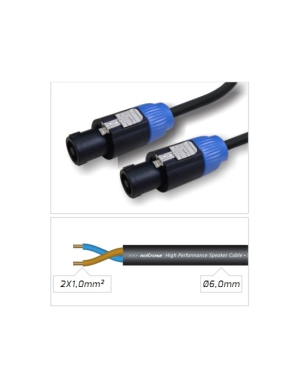 Готовый акустический кабель Roxtone SSSS210L5, 2x1 кв.мм, наружный диаметр 6 мм, 5 м