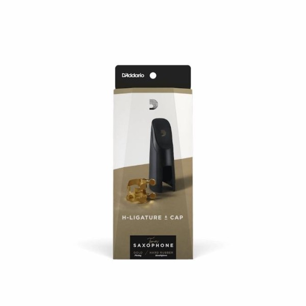 Лігатура та ковпачок для тенор саксофона D'ADDARIO H-LIGATURE & CAP FOR TENOR SAXOPHONE Gold-Plated