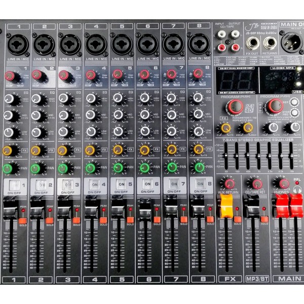 Активний мікшерний пульт JB SOUND JB-Q8P Активний мікшерний пульт JB SOUND JB-Q8P
