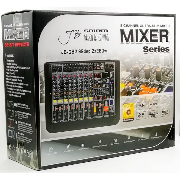Активний мікшерний пульт JB SOUND JB-Q8P Активний мікшерний пульт JB SOUND JB-Q8P