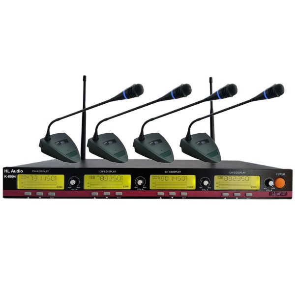 Чотирьохканальна UHF радіосистема HL AUDIO K8004 Wireless Conference Microphone