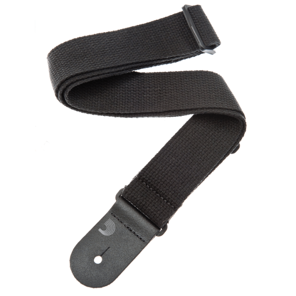 Гітарний ремінь D'Addario Cotton Strap (Black), бавовна, регульований