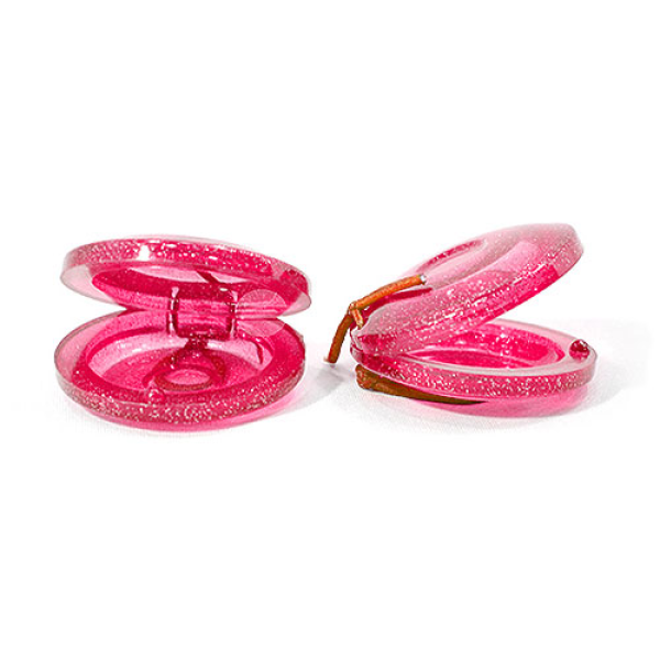 Кастаньєти пластикові MAXTONE WR-64S (набір 2 шт, прозорі з блискітками)