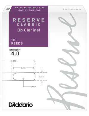 Трости для кларнета D'ADDARIO Reserve Classic Bb Clarinet #4.0 - 10 Pack
