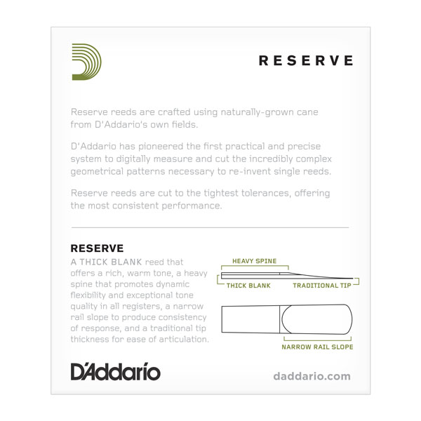 Тростини для альт саксофона D'ADDARIO Reserve - Alto Sax #3.0+ - 25 Pack
