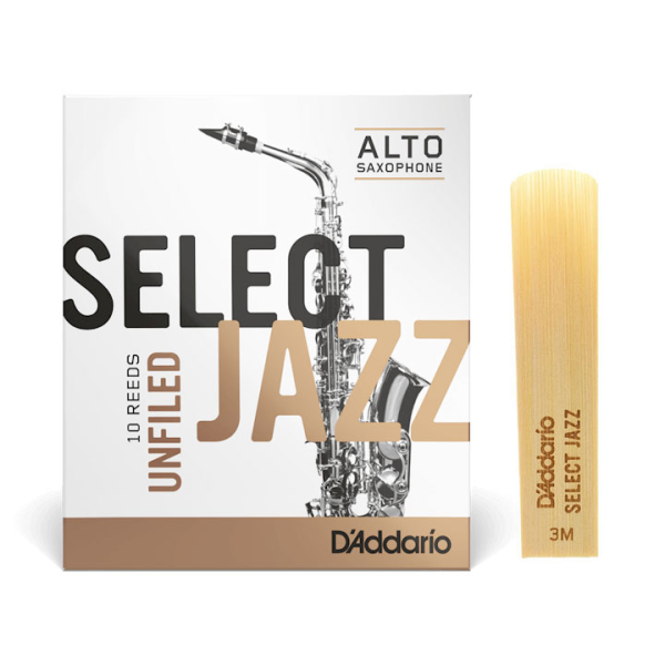 Тростина для альт саксофона D'ADDARIO Select Jazz - Alto Sax Unfiled 3M (1шт)