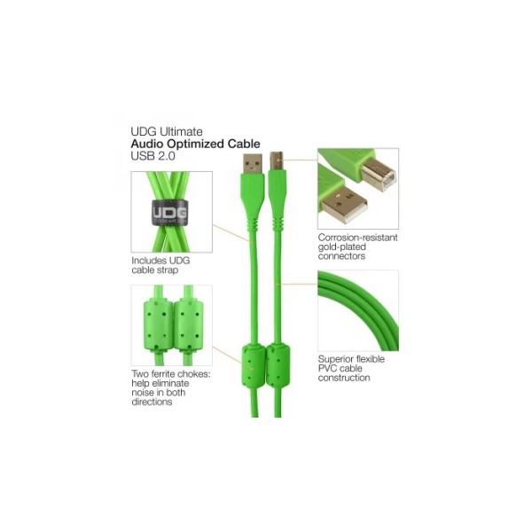 Цифровий USB кабель USB Ultimate Audio Cable USB 2.0 AB Green Straight 3m